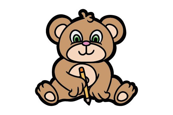 Baby Bear with Pencil: Crafts for School Amp Season
