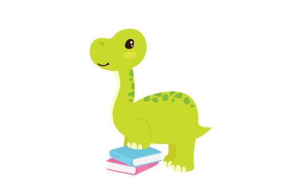 Baby Dinosaur with Books: Crafts for School Amp Branding