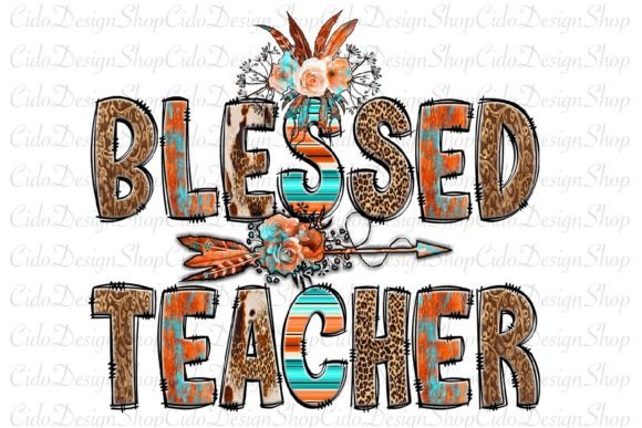 Blessed Teacher Western Png: Graphics & Print Templates