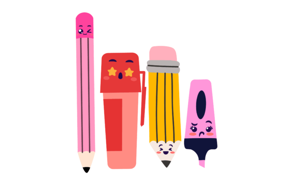 Kawaii School Student Graphics & Icons Review