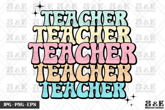 Retro Pastel Teacher Graphics for T-Shirt Designs