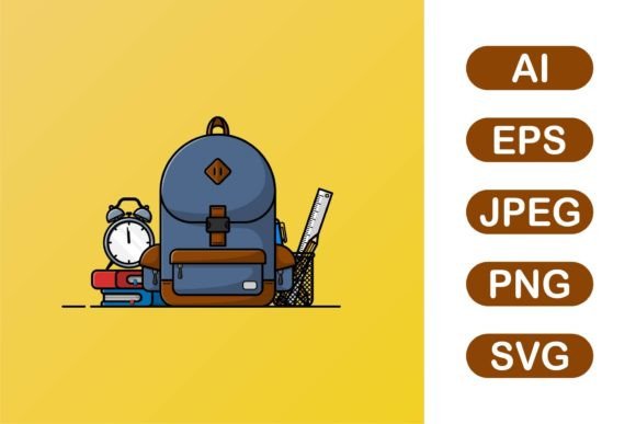 School Bag Vector Illustration: Graphics for Branding