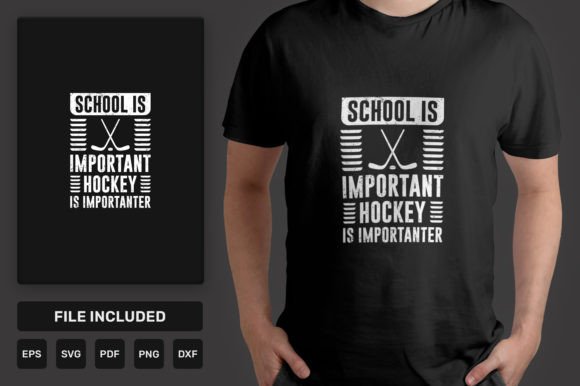 School is Important Hockey Tshirt Design: Graphics for T-Shirt Designs