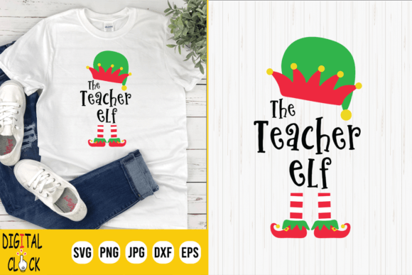 Teacher Elf Graphics: Festive T-Shirt Designs